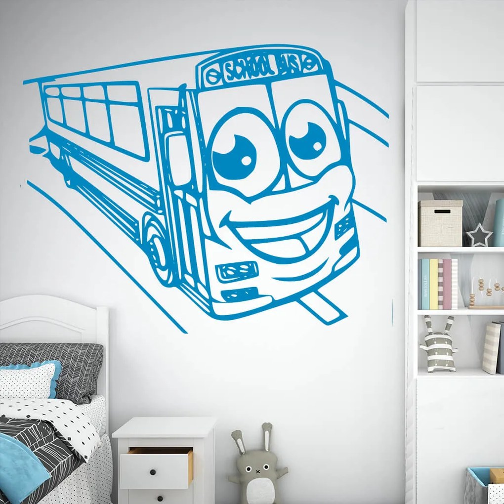 Veselá Stena Samolepka School bus Farba: oranžová, Veľkosť: 100 x 77 cm
