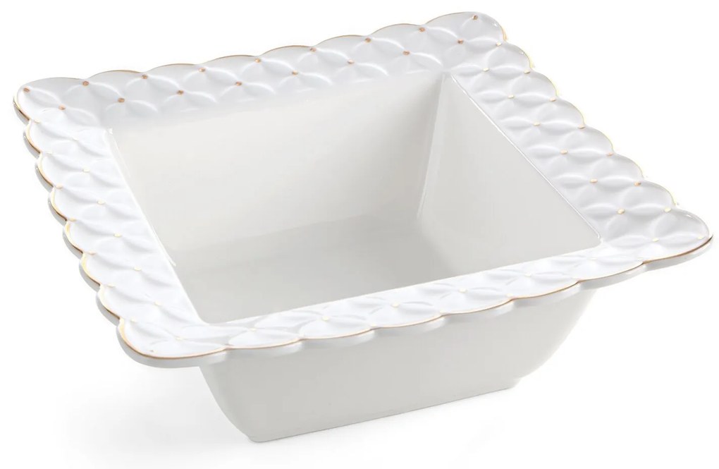 DEKORAČNÁ KERAMICKÁ MISKA BELIA 23X23X9 CM KRÉMOVÁ