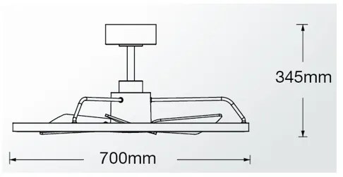 Lucci Air 516124 - LED Stm. vent. CESSNA LED/36W/230V 3000/4000/5000K čierna + DO