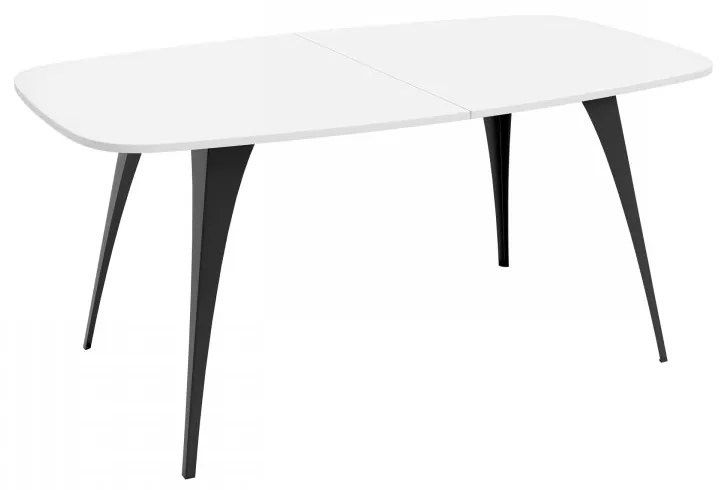Rozkladací jedálenský stôl Prizino 160, Farba: čierna/biely mramor