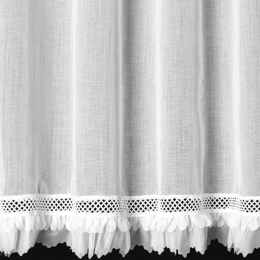 ZÁCLONA NA KRÚŽKOCH KIARA 350X150 CM BIELA