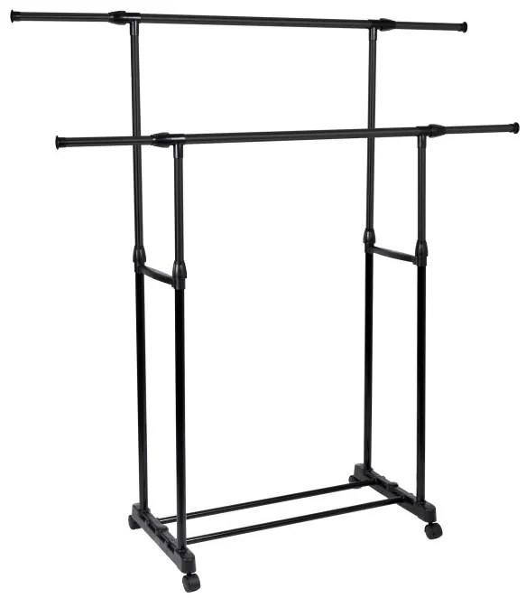 Vešiakový stojan na kolieskach DARA čierny