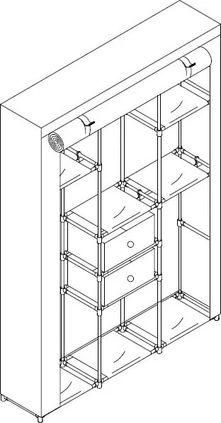 Látková skriňa Telefónna búdka