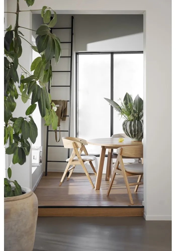 Okrúhly rozkladací jedálenský stôl v dekore duba v prírodnej farbe ø 130 cm Glenside – Rowico