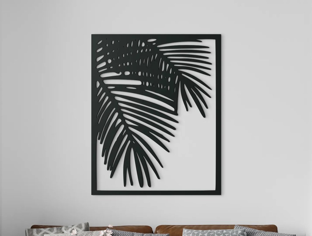 drevko 3D obraz na stenu Palma Rozmer obrazu: 40,5 x 32,5 cm, Farba dekorácie: Čierna