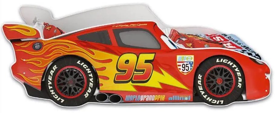 DO Posteľ auto Mcqueen Bieločervené