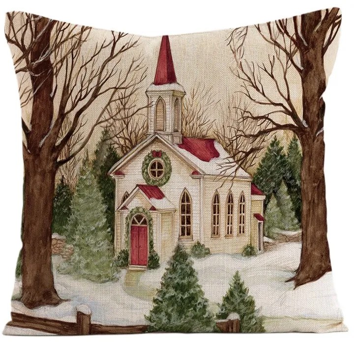 Vianočná obliečka na vankúš WINTER TIME 45x45 cm, farebná