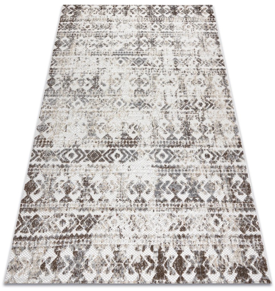 Koberec Štrukturálny SOLE D3732 Aztécky, diamanty béžový