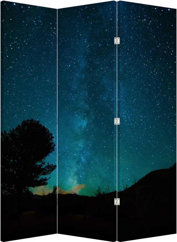 Paraván - Nočná obloha s hviezdami (126x170 cm)