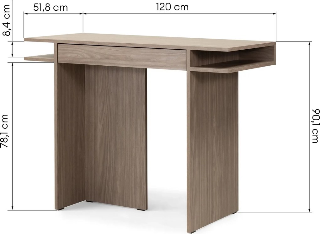 Konzolový stolek Kanso 120 cm dub perleťový