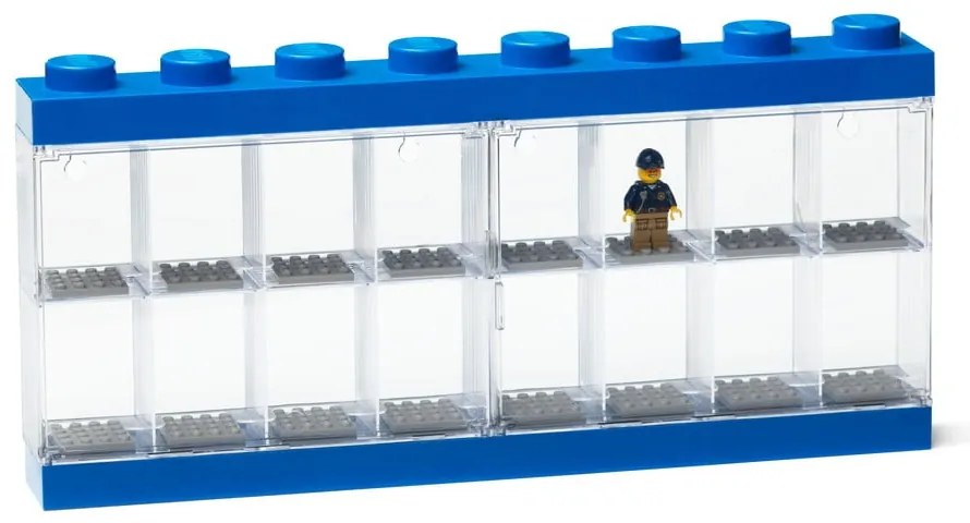 Modrá zberateľská skrinka na 16 minifigúrok LEGO®