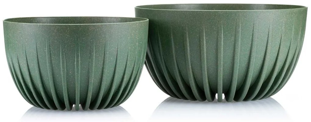 PLASTOVÝ KVETINÁČ STRIPPED ECO 14X24 CM ZELENÁ