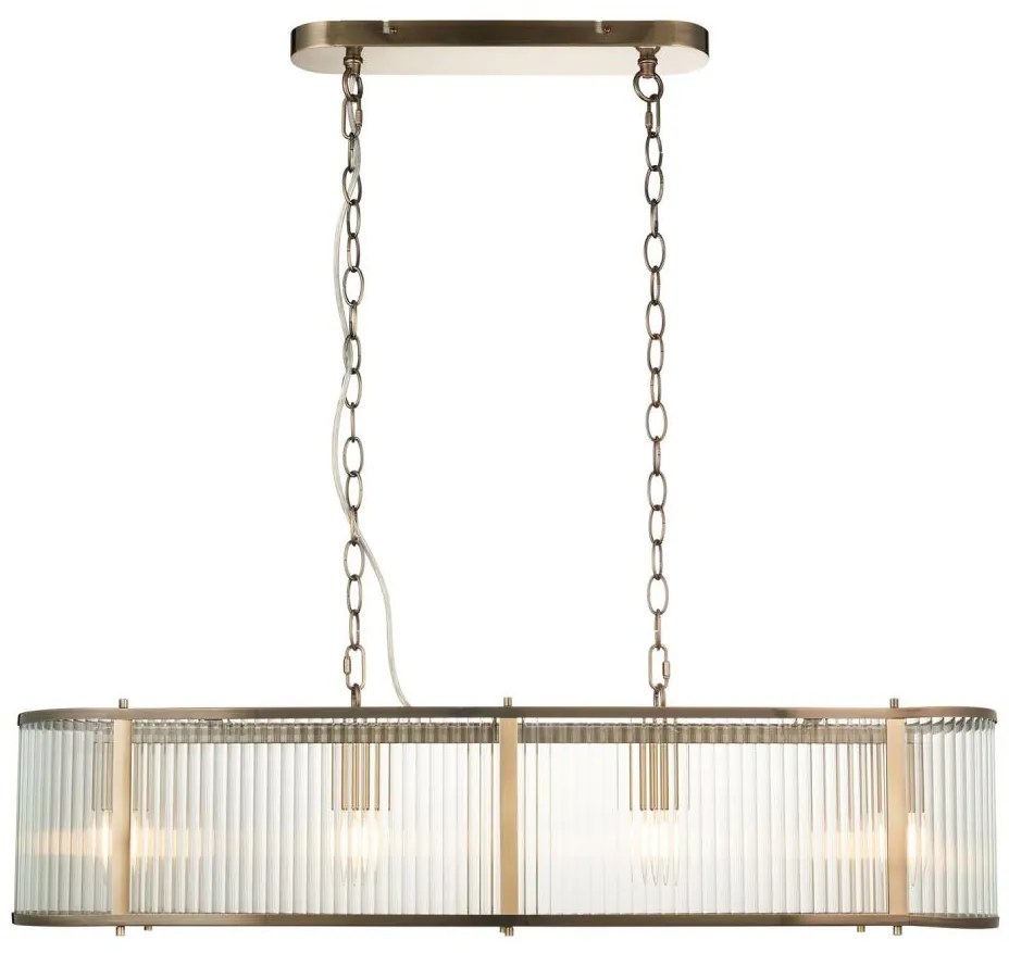 Endon 110945 - Luster na reťazi RIDGETON 4xE14/6W/230V mosadz/číra