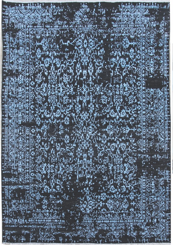 Diamond Carpets koberce Ručně vázaný kusový koberec Diamond DC-JK 1 Denim blue/aqua - 365x550 cm