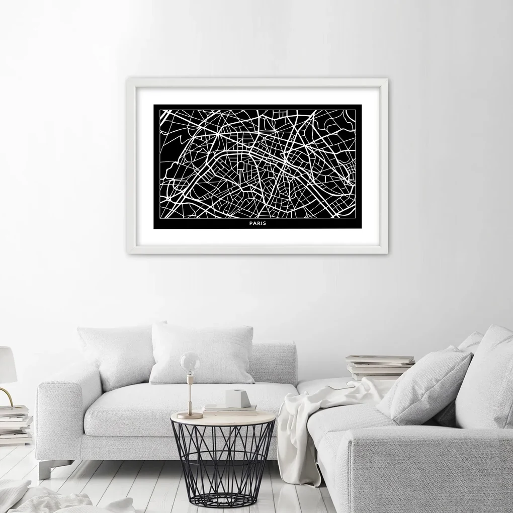 Gario Plagát Plán mesta Paríž Farba rámu: Bez rámu, Rozmery: 60 x 40 cm