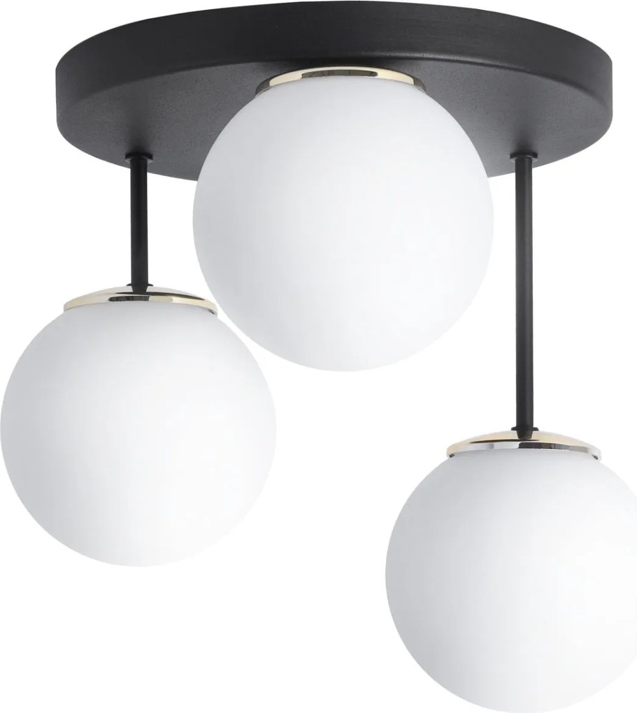 Stropné svietidlo Florence, 3x biele sklenené tienidlo, b/g, o