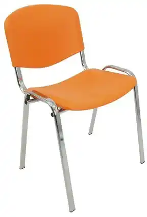 Konferenčná plastová stolička ISO CHROM Oranžová | BIANO
