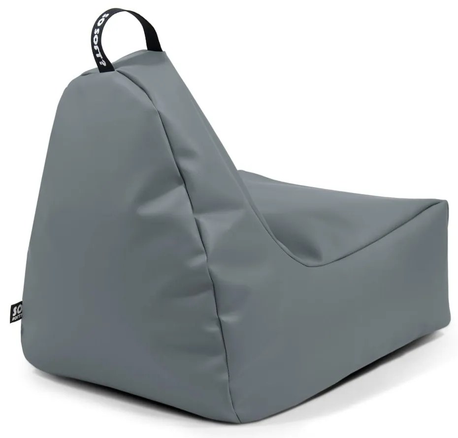 Čierny sedací vak z imitácie kože Chill L – So Soft?