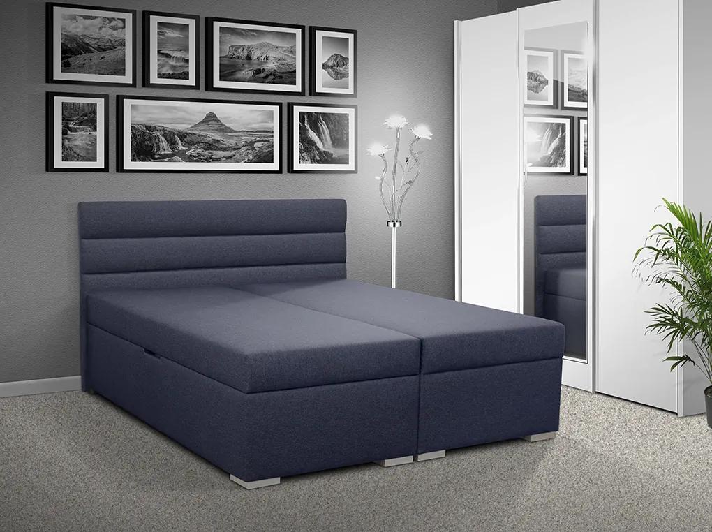 Čalúnená posteľ s úložným priestorom Bolero 180 Typ farebného prevedenia: Savana modrá 80, Typ čela: B