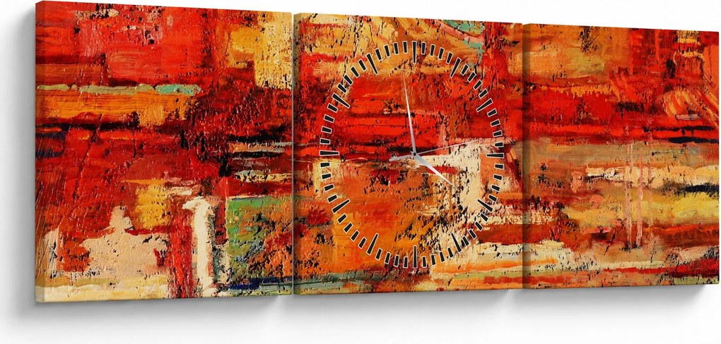Obraz nástennej maľby (s hodinami) (90x30 cm)