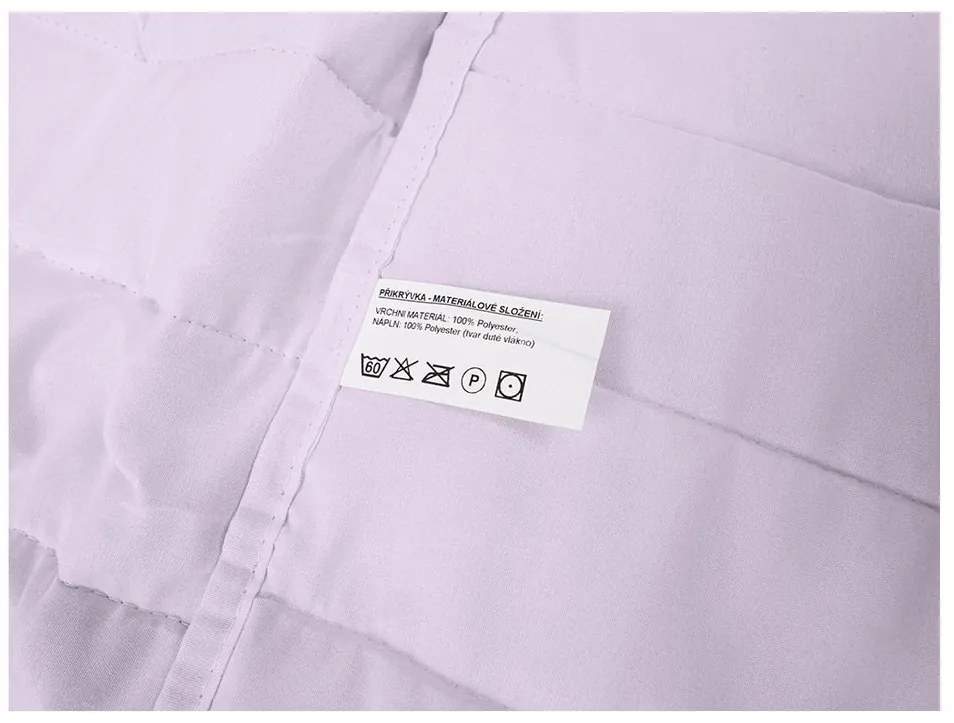 Letný paplón prešívaný 140x200 cm s obliečkou na vankúš SUMMER 45x75 cm, fialový