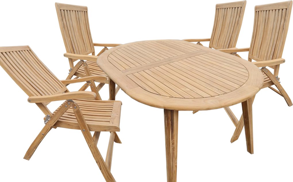 Doppler TECTONA - drevený rozťahovací teakový stôl 150/200x95 cm - 2. KVALITA (N294)