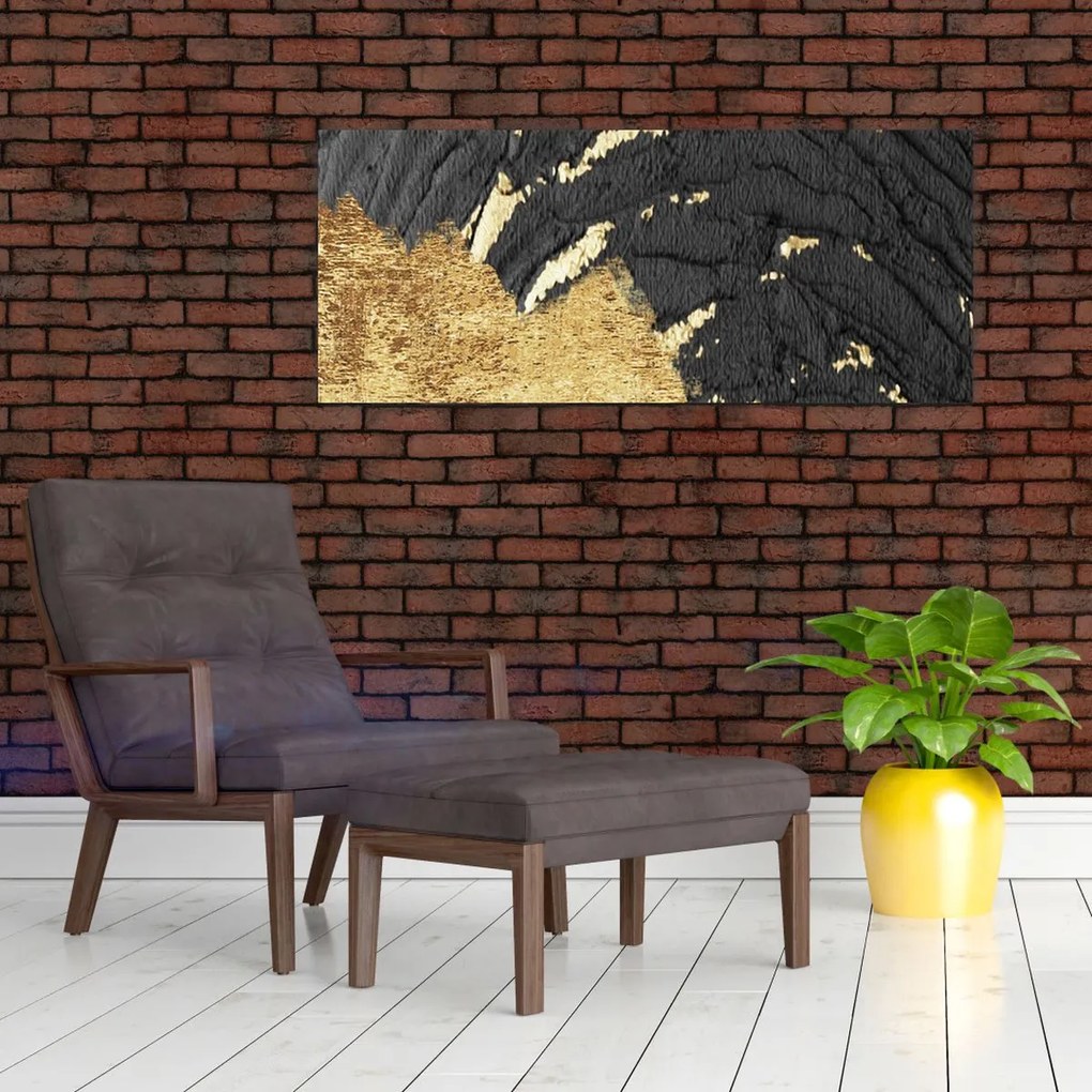 Obraz - Zlatá štruktúra N⁰1 (120x50 cm)