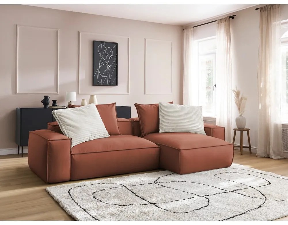 Tmavohnedá rohová pohovka z imitácie kože (variabilná) Boheme – Bobochic Paris