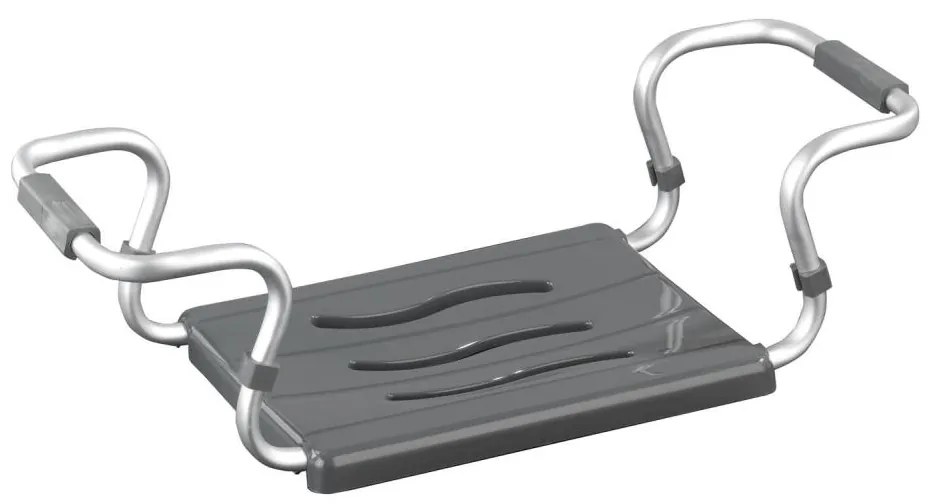 WENKO 73392500-Sedátko do kúpeľne – bezpečnosť v kúpeľni, 26x18 cm, strieborné/antracitové