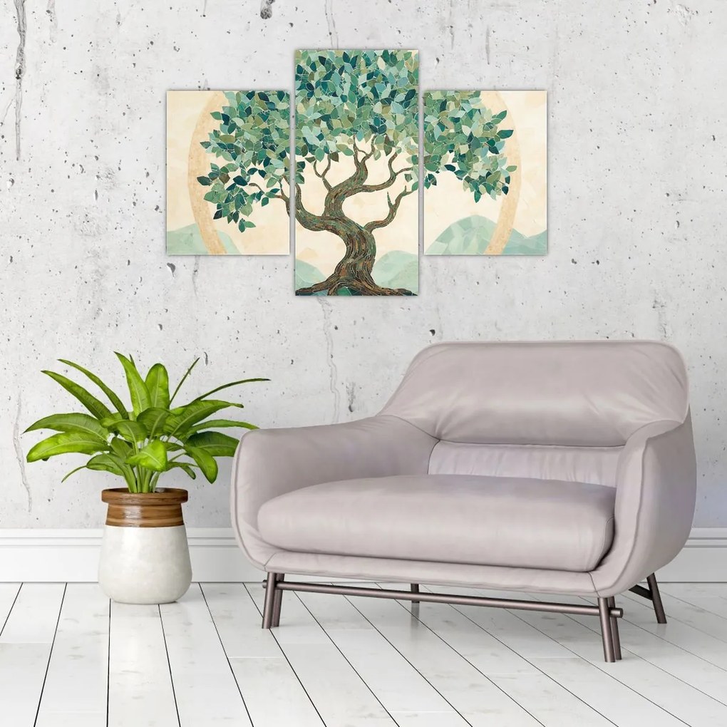Obraz – Elegantná mozaika so stromom (90x60 cm)