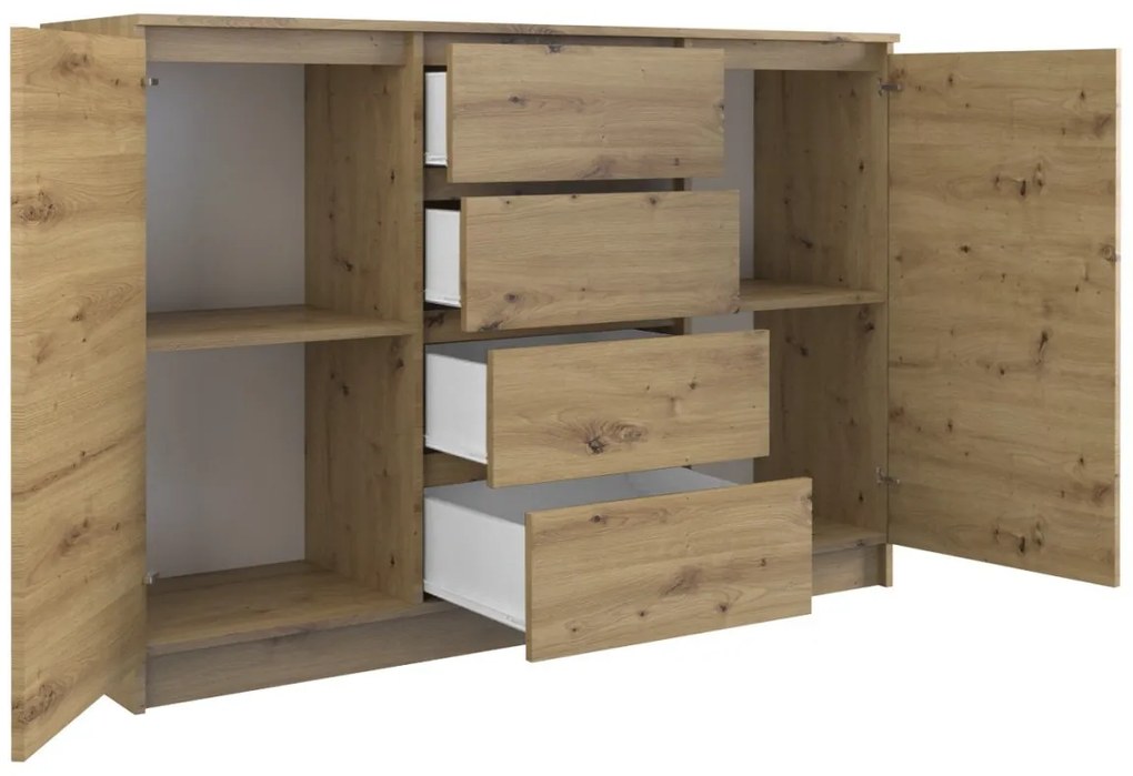 Komoda Baroste 120 cm hnedá