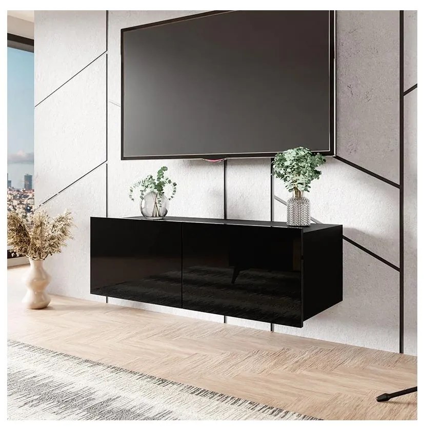 Nástenná skrinka CALABRINI 34x105 cm čierna