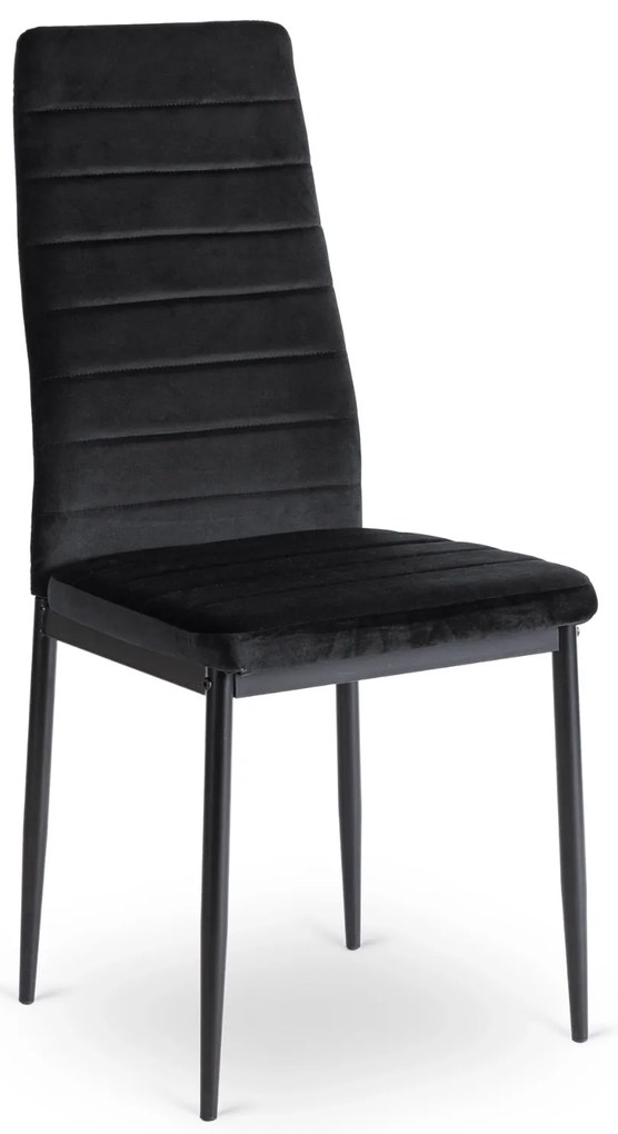 Jedálenská stolička NARIS, čierna zamatová