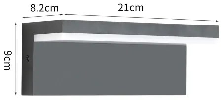 Brilagi - LED vonkajšie nástenné svietidlo TESSI LED/10W/230V antracit IP54