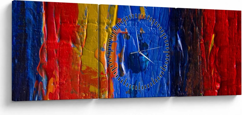 Obraz maliarskych farieb (s hodinami) (90x30 cm)