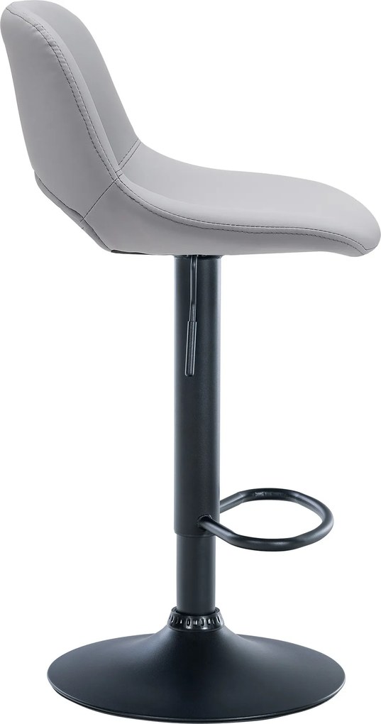 Barová stolička Camden - koženka, čierny rám - Sivá
