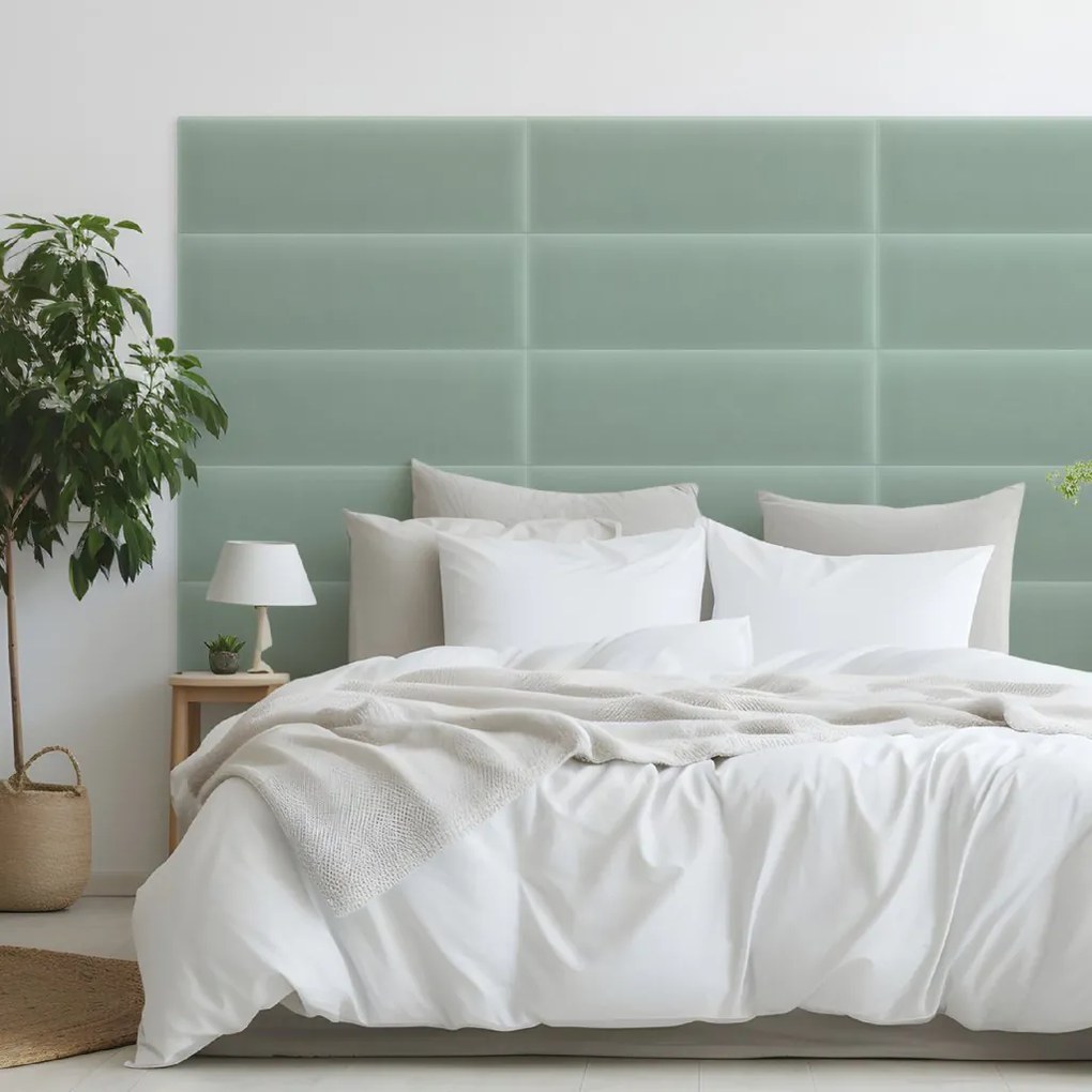 Zamatový čalúnený panel - Obdĺžnik - 80x20cm Farba: Mäta