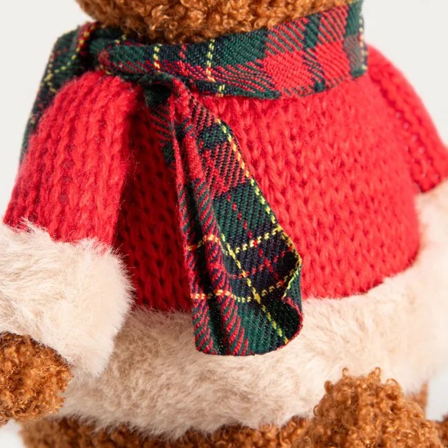 Vianočná dekorácia TARTAN medvedík 752278