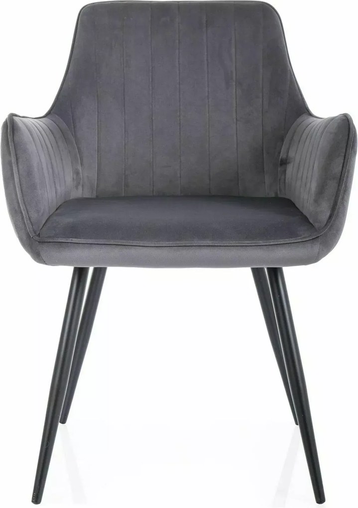 SI Jablkový zamatový stolička sivý