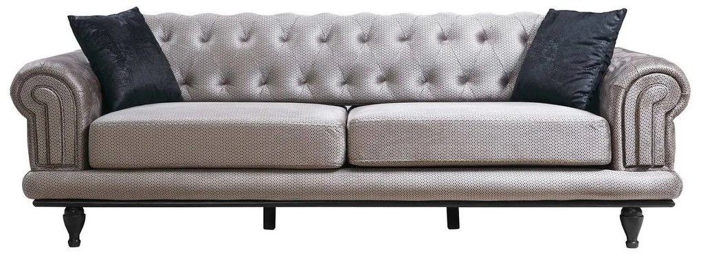 Dizajnová rozkladacia sedačka Chesterfield 230 cm sivá