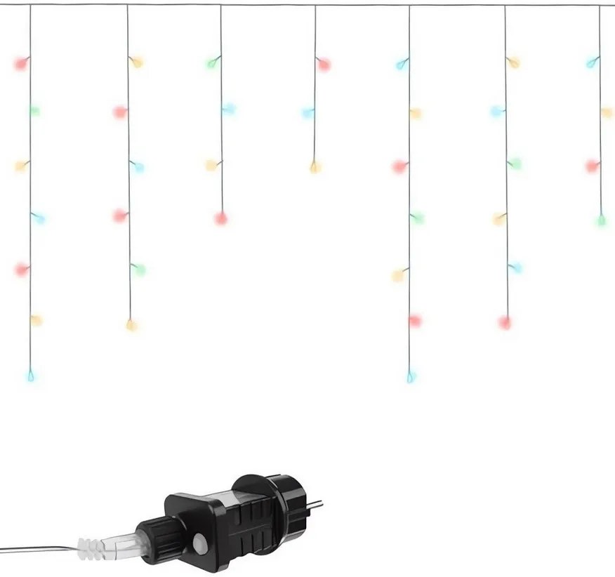 Vianočný svetelný záves 300 LED, 2.48 W, 15 m - farebný