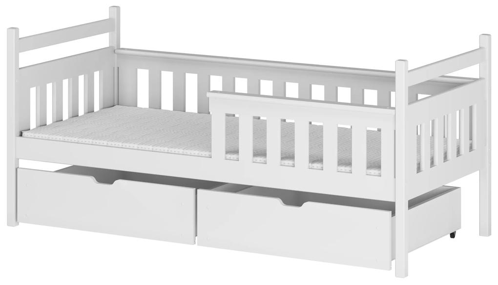 Detská posteľ 80 x 180 cm Emelda (s roštom a úl. priestorom) (biela). Vlastná spoľahlivá doprava až k Vám domov. 1012793