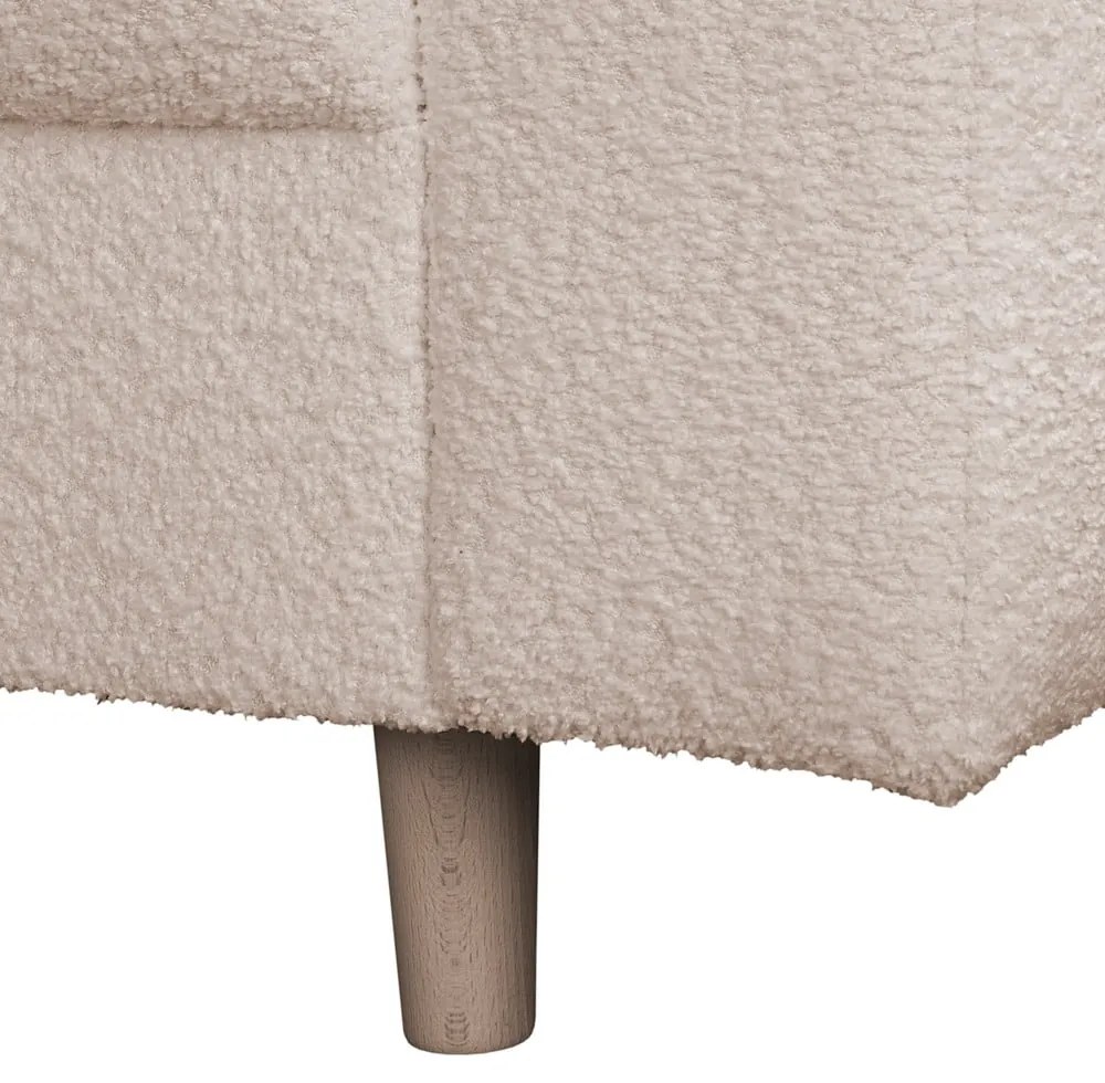 Béžová rohová pohovka z textílie buklé (ľavý roh) Ariella – Ropez