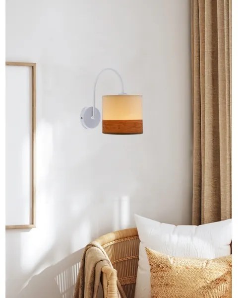 Nástenná lampa BIANCO 1xE27/40W/230V biela/hnedá
