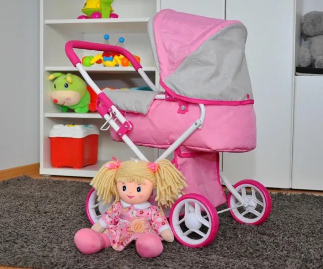 Kočík pre bábiky Alice Prestige ružový