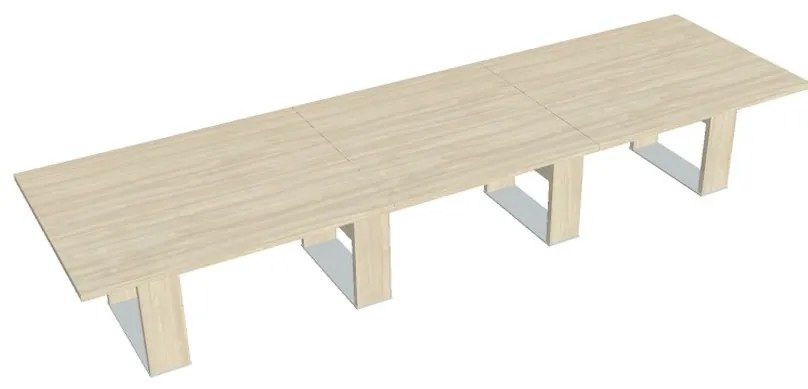Rokovací stôl Verno+ S 420 x 120 cm, agát / červená
