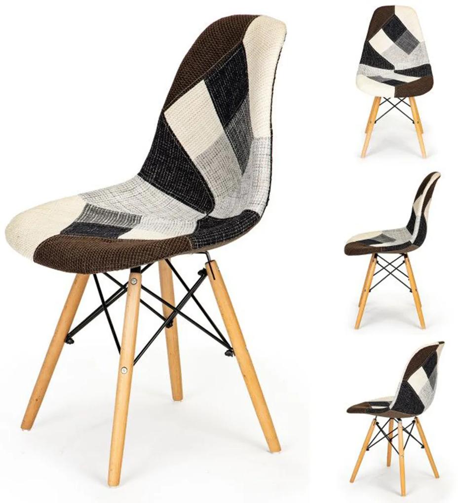 Moderné jedálenské stoličky patchwork 2 ks | farebné