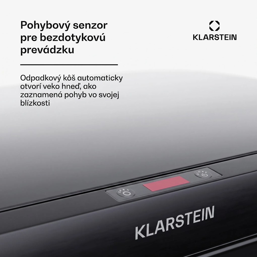Klarstein Bezdotykový senzorový odpadkový kôš 56 l nerez, soft-close, 3 nádoby, LED displej, časovač