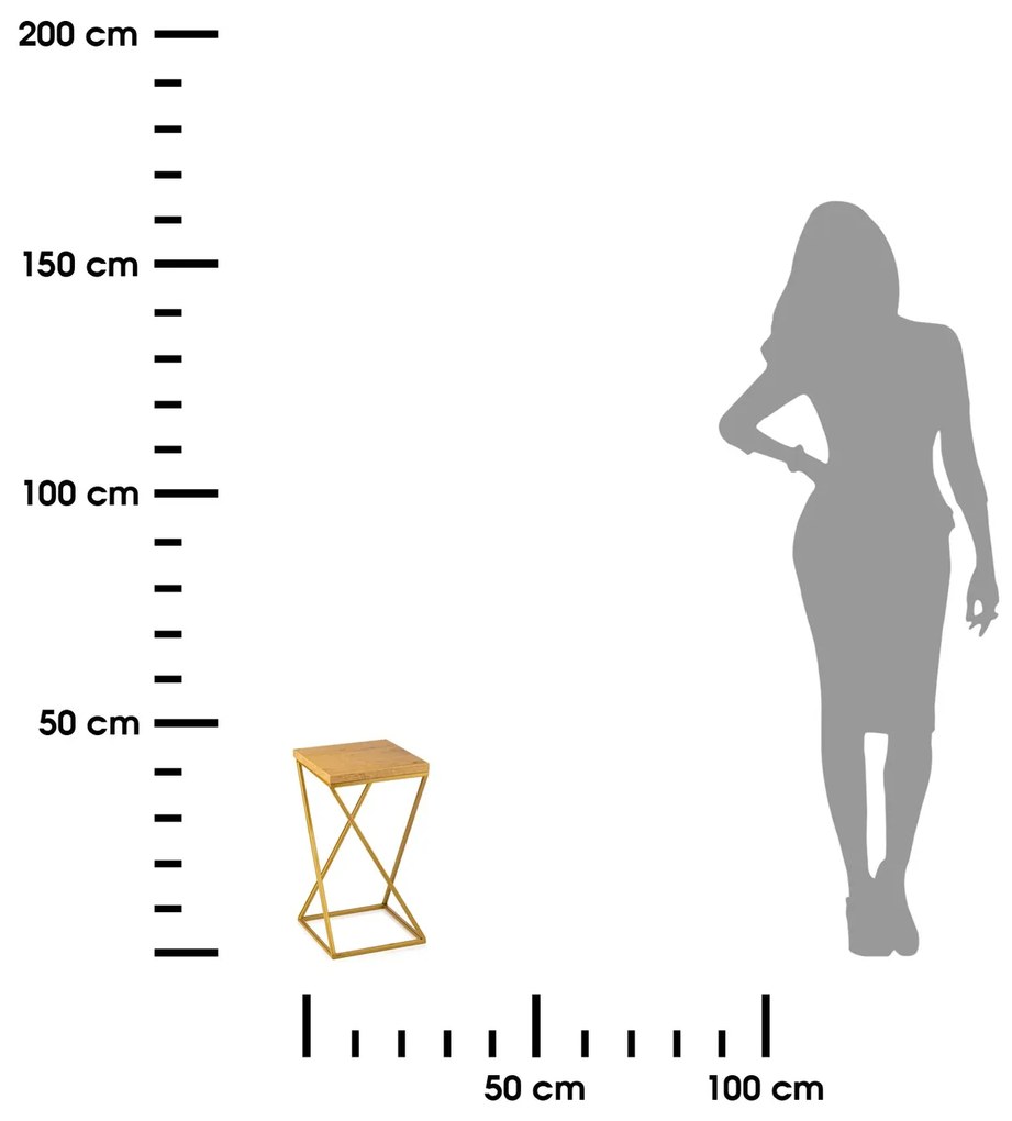 STOJAN NA KVETINÁČ LOFT7 40X24X24 CM ZLATÁ/HNEDÁ