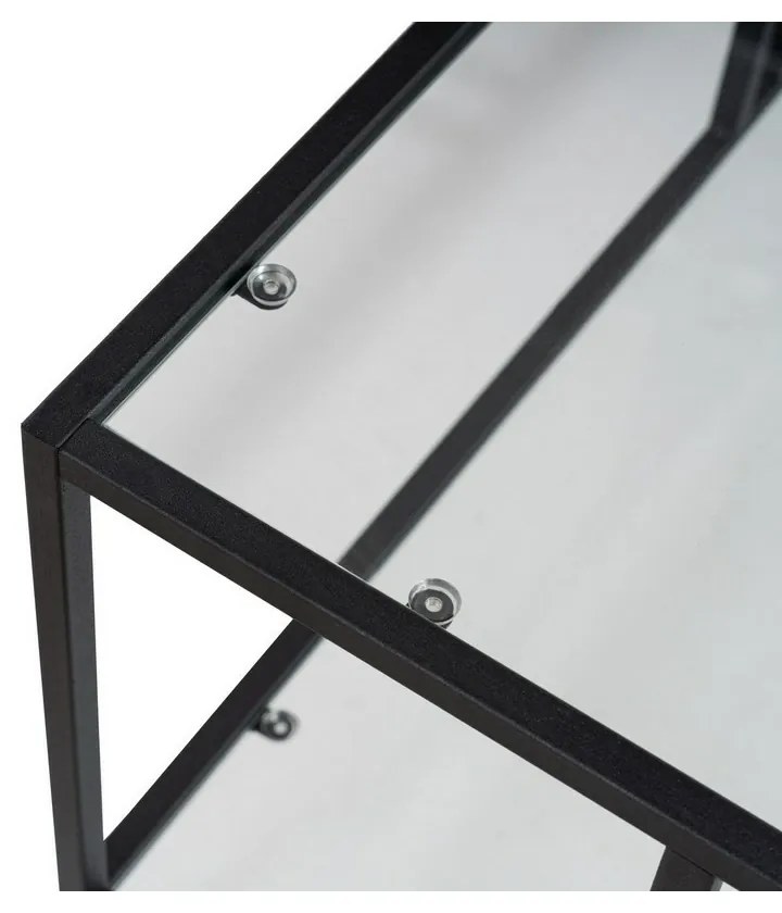 Konferenčný stolík Uranus Black s transparentným sklom